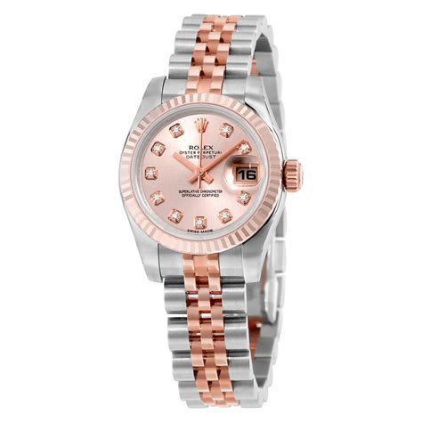 rolex lady datejust 26mm everose gold|rolex datejust 36 with diamonds.